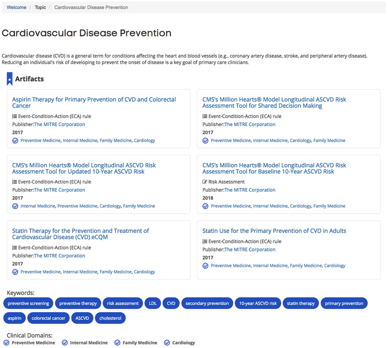 Cardiovascular Disease Prevention Artifacts UI